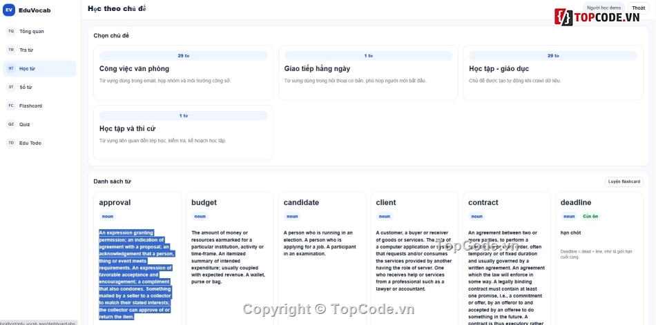 code web,code học,tra cứu từ vựng